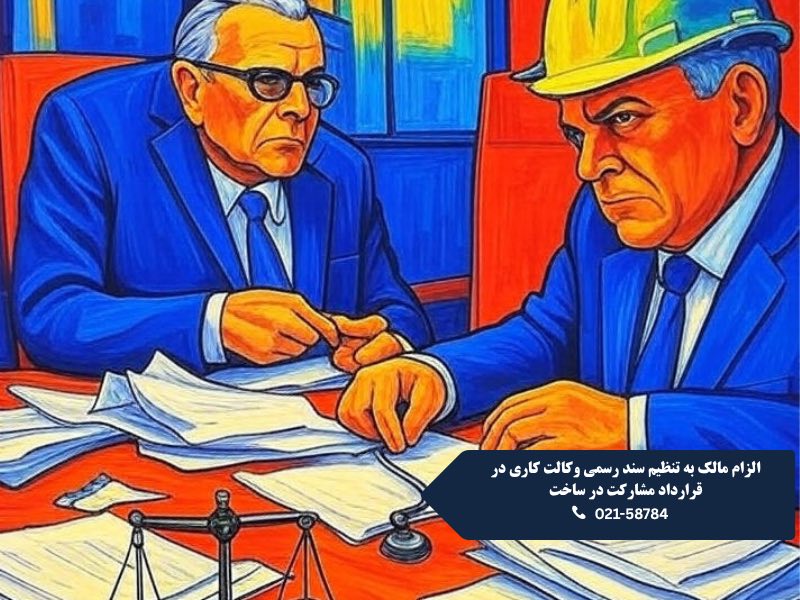 الزام مالک به تنظیم سند رسمی وکالت کاری در قرارداد مشارکت در ساخت